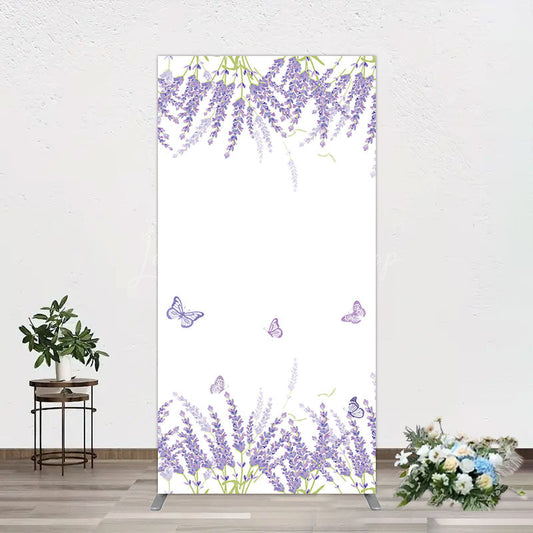 Lofaris Lavender Spring Butterfly Cute Wedding Rectangle Backdrop