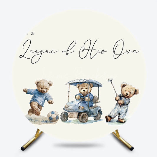 Lofaris League Of His Own Little Bear Birthday Round Backdrop