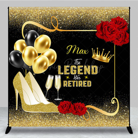 Lofaris Legend Has Retired Glitter Floral Custom Backdrop