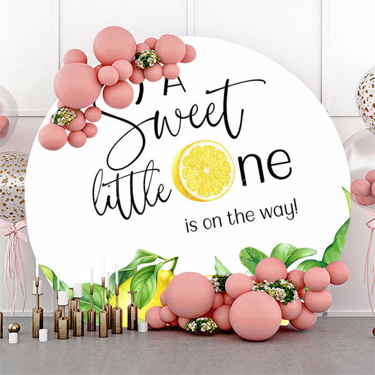 Lofaris Lemon Sweet Little One Round Baby Shower Backdrop