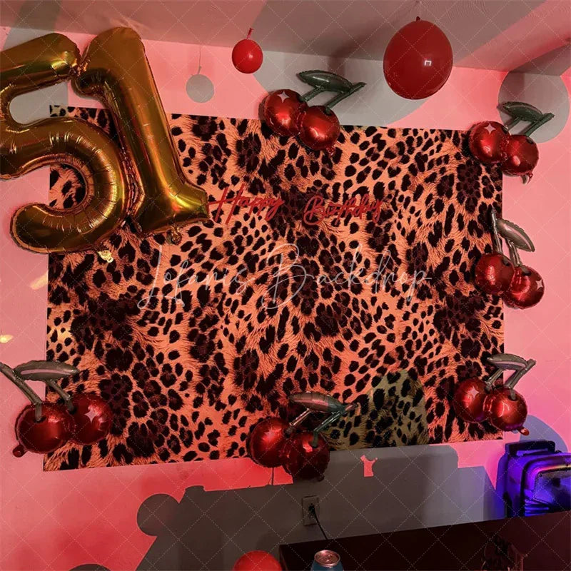 Lofaris Leopard Print Backdrop Wild Animal Skin Pattern Party Supplies for Fashion Jungle Theme