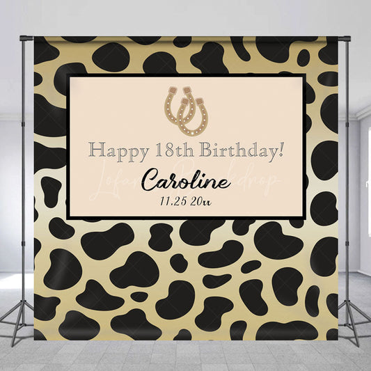 Lofaris Leopard Print Custom Name Happy 18th Birthday Backdrop