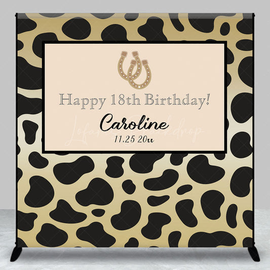 Lofaris Leopard Print Custom Name Happy 18th Birthday Backdrop