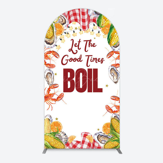 Lofaris Let The Good Times Boil Lobster Birthday Arch Backdrop