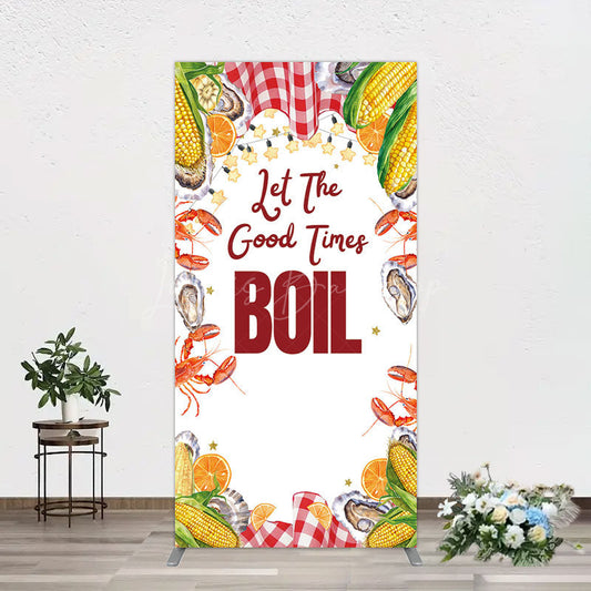 Lofaris Let The Good Times Boil Lobster Birthday Rectangle Backdrop