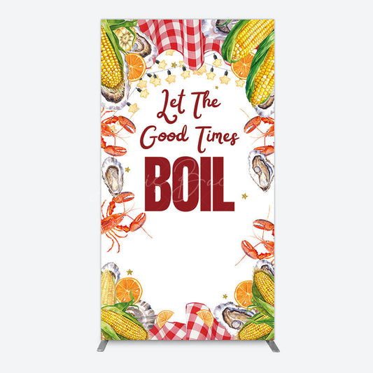 Lofaris Let The Good Times Boil Lobster Birthday Rectangle Backdrop