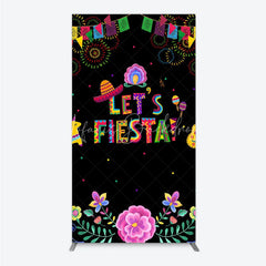 Lofaris Lets Fiesta Mexican Theme Holiday Rectangle Backdrop Sombrero and Fireworks Party Cover
