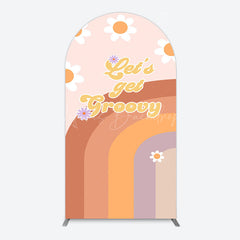 Lofaris Lets Get Groovy Boho Rainbow Car Floral Arch Backdrop