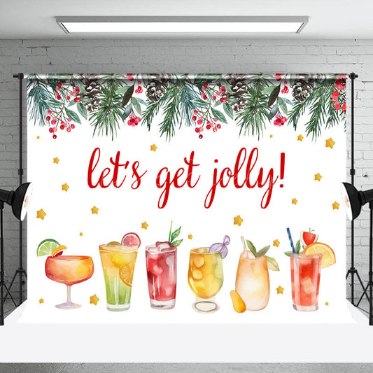 Lofaris Lets Get Jolly Cherry Fruit Drinks Christmas Backdrop