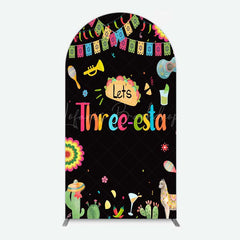 Lofaris Lets Three Esta Mexican Taco Birthday Arch Backdrop