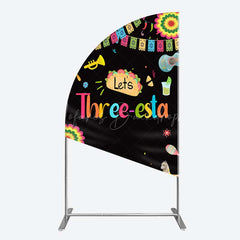 Lofaris Lets Three Esta Mexican Taco Birthday Half Moon Arch Backdrop