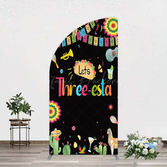 Lofaris Lets Three Esta Mexican Taco Birthday Half Moon Arch Backdrop