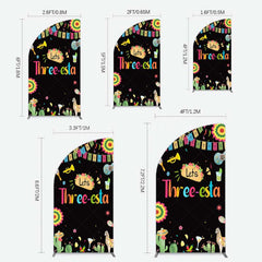 Lofaris Lets Three Esta Mexican Taco Birthday Half Moon Arch Backdrop