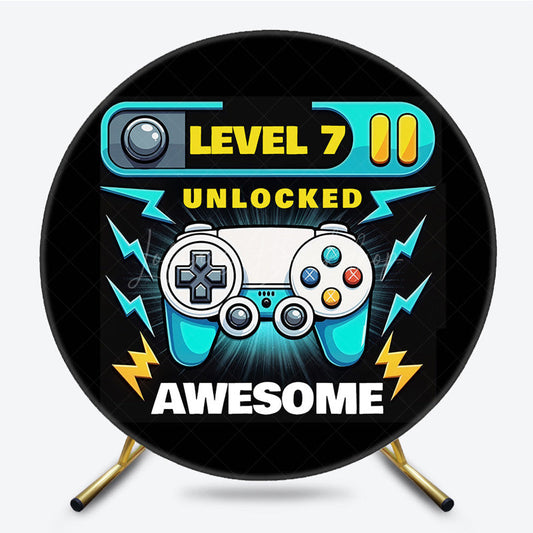 Lofaris Level 7 Game On Awesome Circle Birthday Backdrop