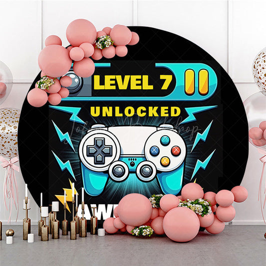 Lofaris Level 7 Game On Awesome Circle Birthday Backdrop