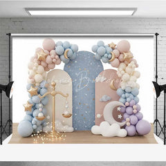 Lofaris Libra Zodiac Photography Backdrop Gold Scales and Pastel Clouds Birthday Party Background