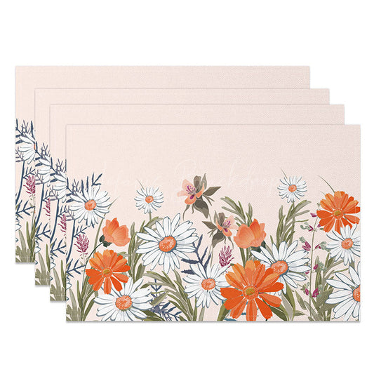 Lofaris Light and Sweet Pink Floral Placemats Set of 4 for Elegant Spring Wedding Bridal Shower Decor