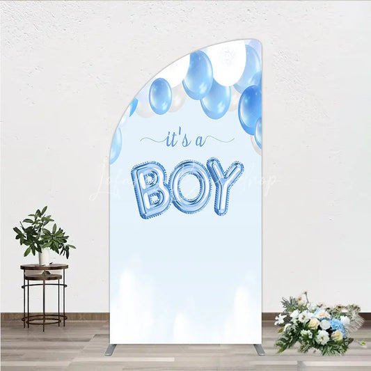 Lofaris Light Blue and White Balloons Its a Boy Half Moon Arch Backdrop Baby Shower Gender Reveal Party Decor