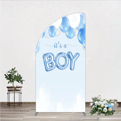 Lofaris Light Blue and White Balloons Its a Boy Half Moon Arch Backdrop Baby Shower Gender Reveal Party Decor