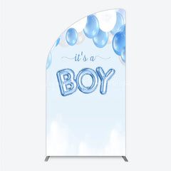 Lofaris Light Blue and White Balloons Its a Boy Half Moon Arch Backdrop Baby Shower Gender Reveal Party Decor