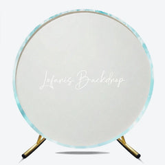 Lofaris Light Blue and White Falling Snowflakes Sparkling Bokeh Winter Wonderland Round Backdrop Festive Party Decor.