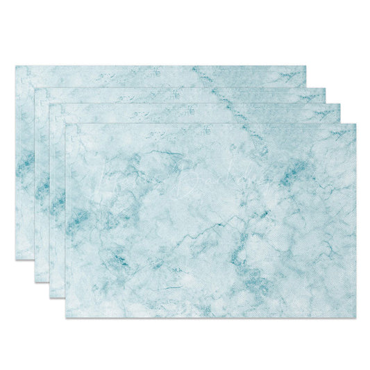 Lofaris Light Blue and White Marble Placemats Set of 4 Elegant Stone Texture for Kitchen Dining Decor