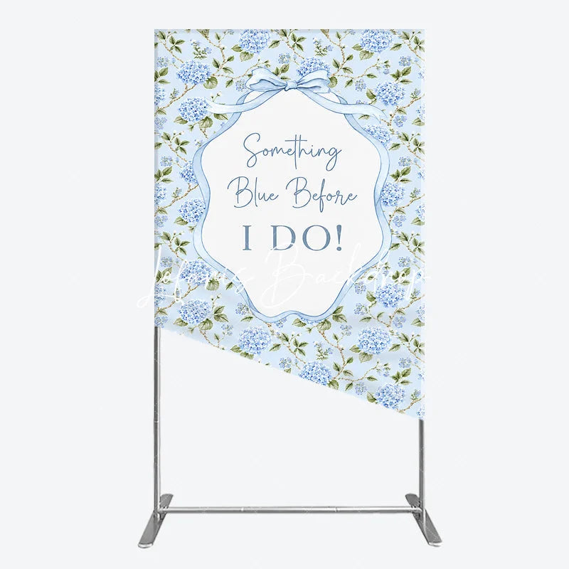 Lofaris Light Blue Hydrangea Floral Something Before I Do Rectangle Arch Backdrop Wedding Bridal Shower Decor