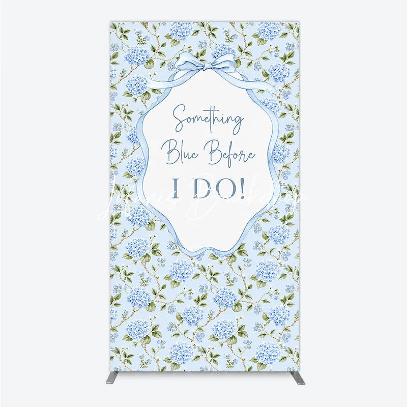 Lofaris Light Blue Hydrangea Floral Something Before I Do Rectangle Arch Backdrop Wedding Bridal Shower Decor