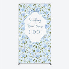 Lofaris Light Blue Hydrangea Floral Something Before I Do Rectangle Arch Backdrop Wedding Bridal Shower Decor