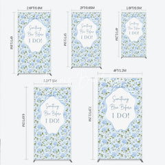 Lofaris Light Blue Hydrangea Floral Something Before I Do Rectangle Arch Backdrop Wedding Bridal Shower Decor