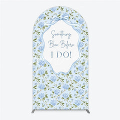 Lofaris Light Blue Hydrangea Floral Something Before I Do Round Top Arch Backdrop Elegant Wedding Bridal Shower Decor