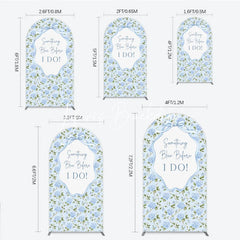 Lofaris Light Blue Hydrangea Floral Something Before I Do Round Top Arch Backdrop Elegant Wedding Bridal Shower Decor