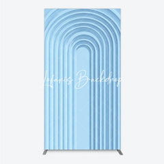 Lofaris Light Blue Layered Geometric Arch Rectangle Backdrop Modern Minimalist 3D Design Decor