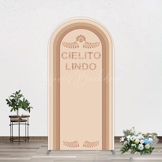 Lofaris Light Brown Leaf Cielito Lindo Birthday Arch Backdrop