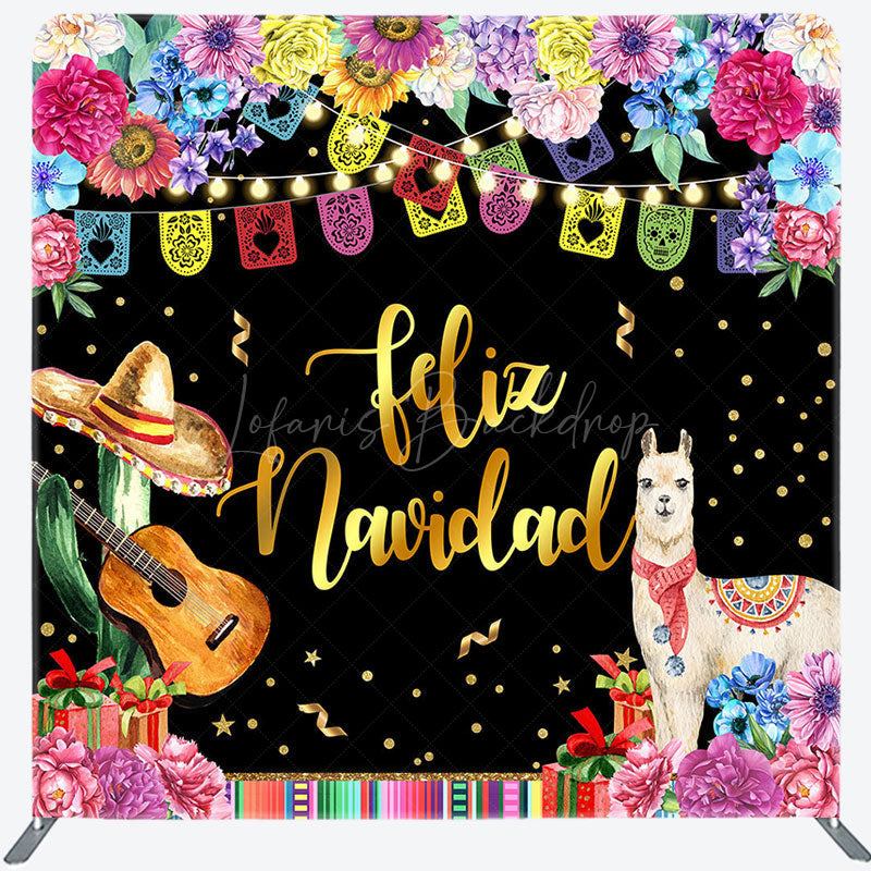 Lofaris Light Floral Lamp Feliz Navidad Pillow Case Backdrop