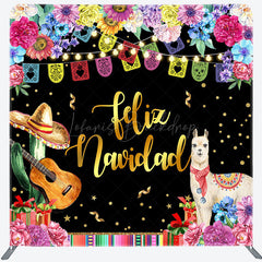 Lofaris Light Floral Lamp Feliz Navidad Pillow Case Backdrop