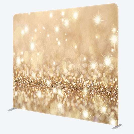 Lofaris Light Gold Glitter Bokeh Aquare Tension Backdrop