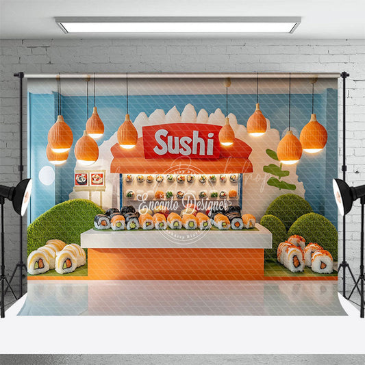 Lofaris Light Japanese Sushi Restaurant Cake Smash Backdrop