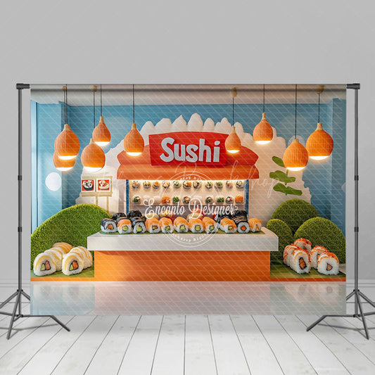 Lofaris Light Japanese Sushi Restaurant Cake Smash Backdrop