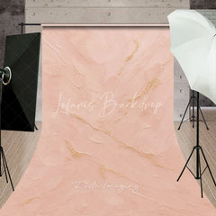 Lofaris Light Pink Textured Sweep Backdrop with Gold Accents Elegant Abstract Photography Background for Portraits