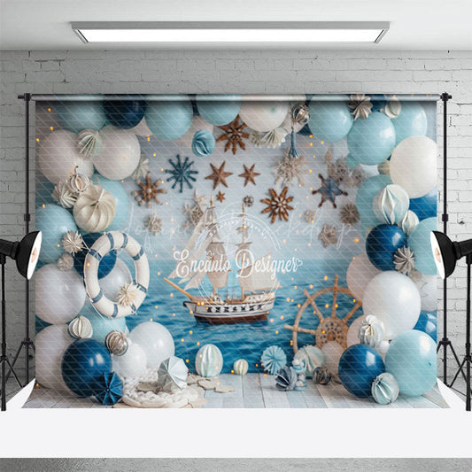 Lofaris Lighted Balloons Navigation Cake Smash Backdrop