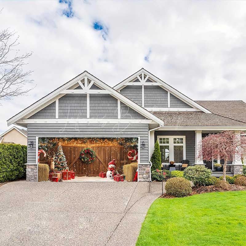 Lofaris Lighted Barn Door Christmas Vibe Garage Banner