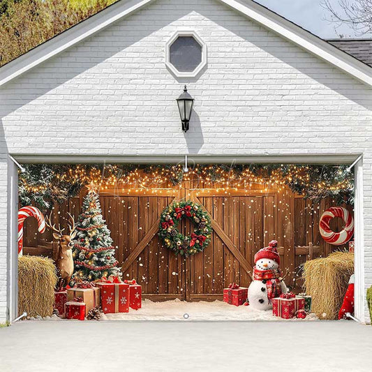 Lofaris Lighted Barn Door Christmas Vibe Garage Banner