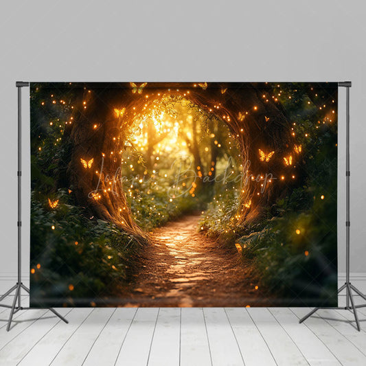 Lofaris Lighted Butterfly Arch Forest Scene Photo Backdrop