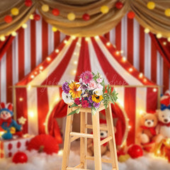 Lofaris Lighted Circus Tent Curtain Cake Smash Photo Backdrop
