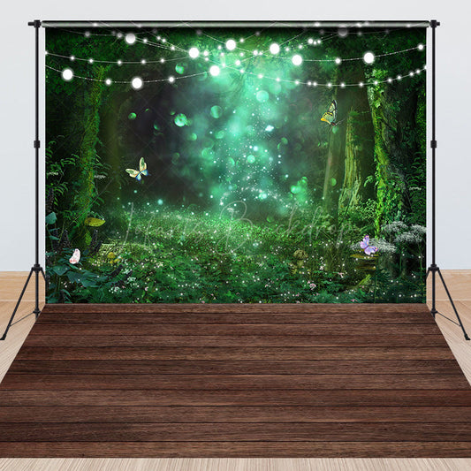 Lofaris Lighted Fairy Forest Wood Floor Combo Set Backdrop