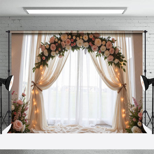 Lofaris Lighted Fairy Tulle Arch Romantic Wedding Backdrop