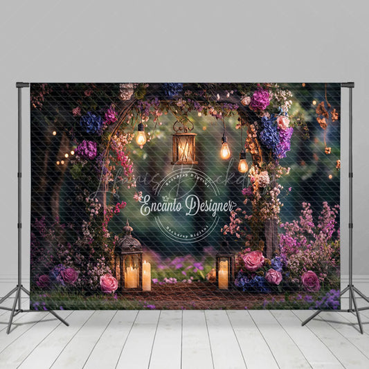 Lofaris Lighted Forest Floral Arch Wedding Photo Backdrop
