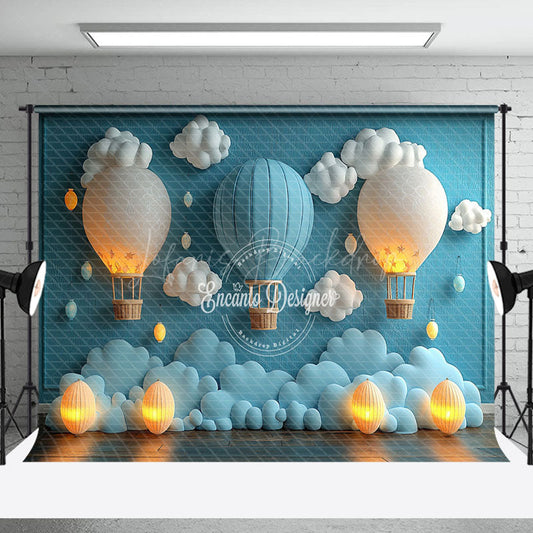 Lofaris Lighted Hot Air Balloon Cloud Cake Smash Backdrop