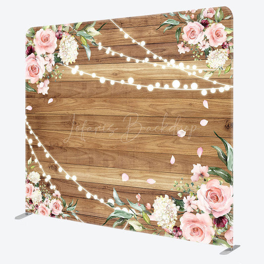 Lofaris Lighted Rose Leaves Wood Wedding Pillow Case Backdrop